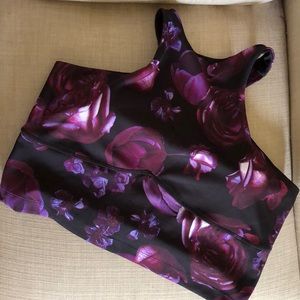Popflex Dark Bloom Print Crop Top size 14